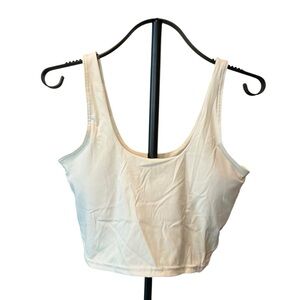 Fashion Nova Nova Sport Cream Built-In Bra Active Crop Tank Size Small NWT